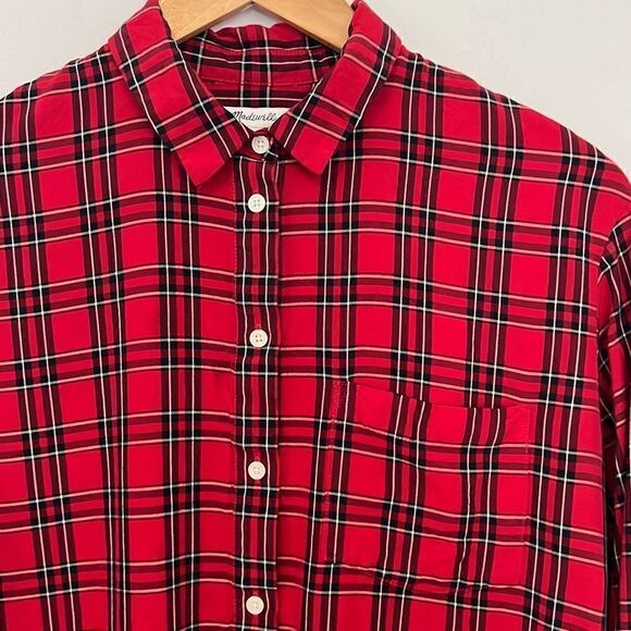 Madewell Women’s Oversized Ex-Boyfriend Shirt in Tartan Plaid Size Small - Picture 5 of 15